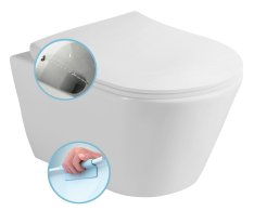 Sapho Avva Cleanwash Závěsná Wc Mísa, S Bidetovou Sprškou, Rimless, 35,5x53cm, Bílá