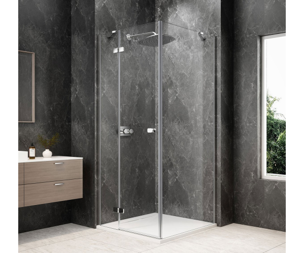 Polysan Globe Chrome čtvercový Sprchový Kout 800x800mm, čiré Sklo, Levé