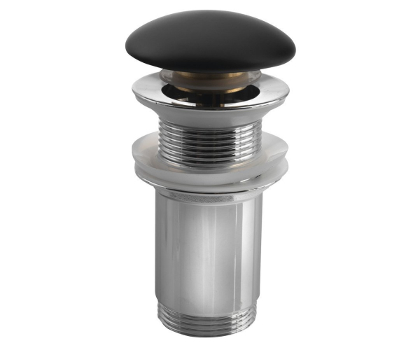 Sapho Umyvadlová Výpust 5/4“, Click-clack, Keramická Zátka, 10-50mm, černá Mat