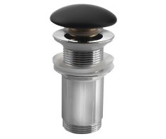 Sapho Umyvadlová Výpust 5/4“, Click-clack, Keramická Zátka, 10-50mm, černá Mat