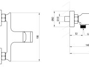 Sprchová nástěnná baterie Plan - PN 032.20GB Sprchová nástěnná baterie bez sprchového setu, grafit kartáčovaný X070655