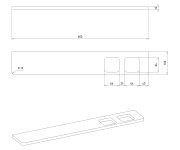Sapho Abeline Polička Rockstone 600mm, 2x Otvor, Bílá Mat