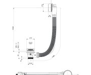 Polysan Vanová Souprava, Bovden, Délka 800mm, Zátka 72mm, Gun Metal