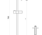 Sprchová Tyč Irma, Délka 70cm, Průměr 22mm, Nastavitelná (2x) - Chrom - Blistr 03032CBL