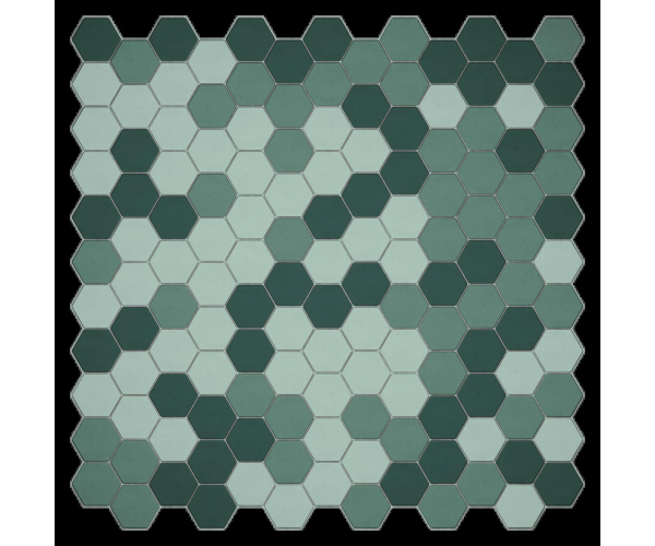 Mozaika Appiani Eden Mix5 30x30 Hexagon Matt. - zelená