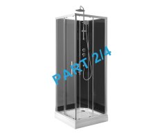 Aqualine Granvik Sprchový Box 800x800x2180mm část 2/4 Fixní A Posuvné Sklo čiré