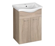 Aqualine Keramia Fresh Umyvadlová Skříňka 51,1x74x34cm, Dub Platin