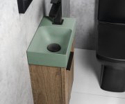 Sapho Piccolino Betonové Umývátko 30,8x17cm, Baterie Vpravo, Zelená Mat