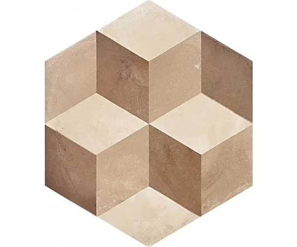 Retro dlažba Marca Corona Terra Cubo vers. C 25x21,6 cm