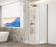 Gelco Trinity Gold Matt čtvrtkruhový Sprchový Kout 900x900mm, Matné Sklo, Levé