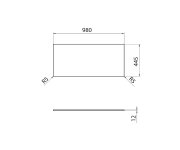 Sapho Odetta Deska Rockstone 980x12x445mm, Bílá Mat