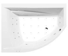 Polysan Tandem L Hydromasážní Vana, 170x130x50cm, Active Hydro-air, Chrom