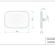 Ventura, Pevná Sprcha 200x280 Mm, Plast-chrom/bílá AQS66228