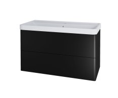 Mereo Siena, Koupelnová Skříňka S Keramickým Umyvadlem 101 Cm, černá Mat