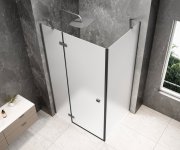 Polysan Globe Gun Metal Obdélníkový Sprchový Kout 900x1000mm, Matné Sklo, Levé
