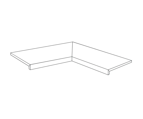 Sokl jako kámen Sichenia Con_Creta Angolo Est. Gradino Costa Retta Grigio Basalto Grip 33x60 Rett. (tl.20mm) - bílá