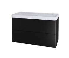 Mereo Siena, Koupelnová Skříňka S Keramickým Umyvadlem 101 Cm, černá Mat