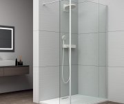 Polysan Esca White Matt Jednodílná Sprchová Zástěna K Instalaci Ke Stěně, Sklo čiré, 1500 Mm