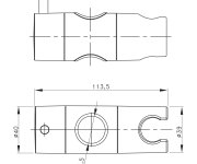 Sapho Držák Pro Sprchovou Tyč 23mm, Abs/černá Mat