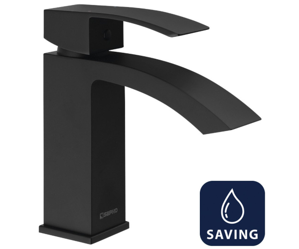 Sapho Ginko 35 Stojánková Umyvadlová Baterie, Water-saving Kartuše, černá Mat