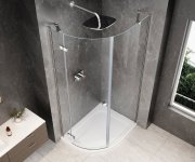 Polysan Globe Chrome čtvrtkruhový Sprchový Kout 900x1000mm, čiré Sklo, Levé
