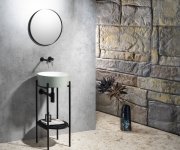 Sapho Thin Umyvadlo Na Desku, Rockstone, ø 38 Cm, Bílá Mat/verde