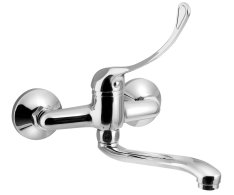 Aqualine 35 Nástěnná Baterie, Lékařská Páka, Ramínko Ploché Zvýšené, 220mm, Chrom