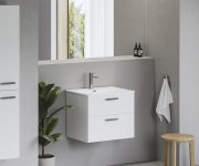 Umyvadlo Chrome Slim, keramické - Umyvadlo Chrome Slim 60 keramické, s otvorem pro baterii, s přepadem, bílá XJX01160008
