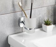 Aqualine Rumba Sklenka, Mléčné Sklo, Chrom