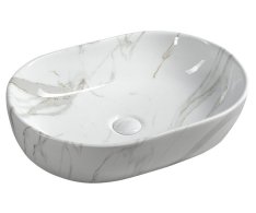 Sapho Dalma Keramické Umyvadlo Na Desku, 59x42cm, Carrara