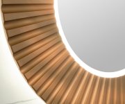 Sapho Pride Strip Kulaté Zrcadlo S Led Osvětlením V Rámu ø 90cm, Bronz