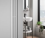 Sapho Pilon Otopné Těleso 196x1800mm, Se Třemi Háčky Pro Ručník, Bílá Mat
