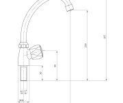 Aqualine Stojánkový Ventil 1/2", Otočná Hubice, Chrom