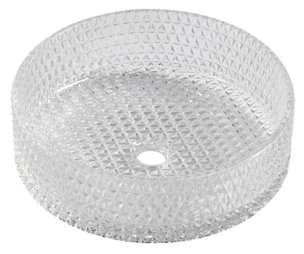 Sapho Maragua Skleněné Gravírované Umyvadlo Na Desku ø 39,5cm, čirá