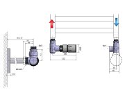 Sapho Corner Combi Připojovací Sada Ventilů Termostatická, Levé Provedení, černá Mat