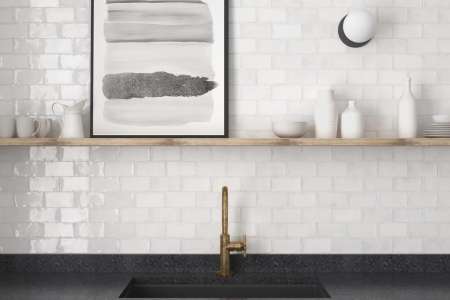 Krásný minimalistický obklad do kuchyně Equipe Altea White 7,5x15 v bílé barvě