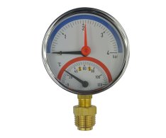 Klum Termomanometr 0-4bar, 0-120 °c, Zadní Vývod 1/2"