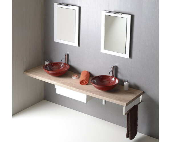 Sapho Avice Deska Pod Umyvadlo 210x50cm, Tl.5cm, Dub Rover