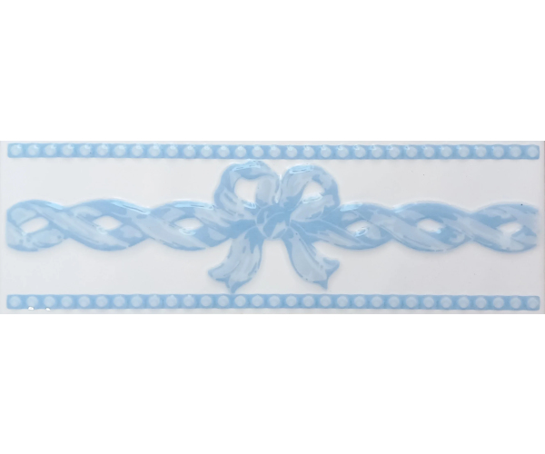 Bílo-modrá retro listela Brennero Ricordi Fiocco Bleu alto 6,5x20 (skladem)