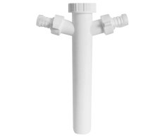 Bruckner Dřezová Odtoková Trubka 6/4", 2x Pračková Odbočka, Dn40, Bílá