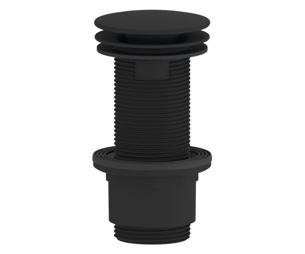 Sapho Umyvadlová Výpust 5/4“, Neuzavíratelná, Velká Zátka, 10-80mm, Abs/černá Mat