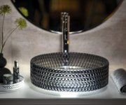 Sapho Maragua Skleněné Gravírované Umyvadlo Na Desku ø 39,5cm, černá