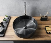 Sapho Aurum Nerezové Umyvadlo Na Desku, Průměr 38cm, Včetně Výpusti, Gun Metal
