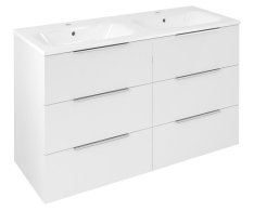 Sapho Cirasa Umyvadlová Skříňka 118,4x75x46cm, 3x Zásuvka, Bílá Lesk