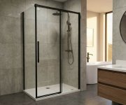 Gelco Luxor Black Boční Stěna 800mm, čiré Sklo