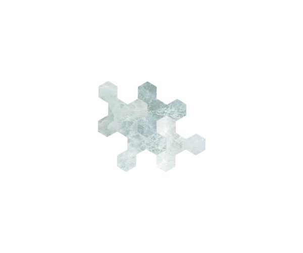 Mozaika jako mramor Bottega Glamour Pinwheel ONICE GREEN 25,2x29,2 Mat. Rett. - bílá