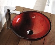 Sapho Murano Rosso Impero Skleněné Umyvadlo Na Desku, Průměr 40cm, červená