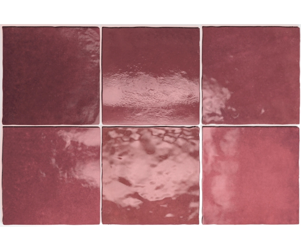 Retro obklad Equipe Artisan Burgundy 13,2x13,2 - vínová
