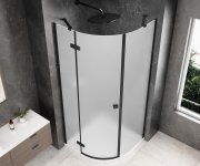 Polysan Globe Black čtvrtkruhový Sprchový Kout 1000x1000mm, Matné Sklo, Levé