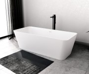 Polysan Leyla Volně Stojící Vana, Solid Surface 170x78x55cm, Bílá Mat